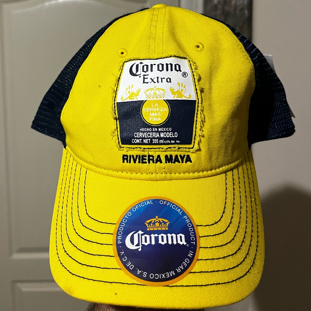 Corona Trucker Hat Blue Yellow Adjustable BNWT